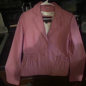 Wilson's leather pink double button front blazer